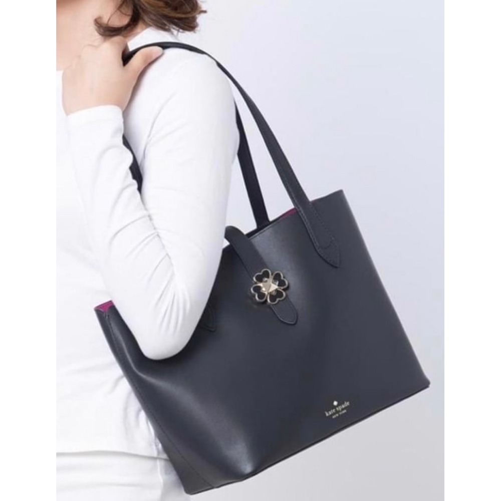 Kate Spade Tote Bag Womens Large Black‎ Nicola Twistlock Leather Shoulder Bag